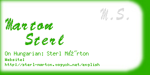 marton sterl business card